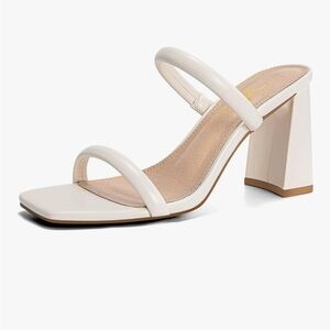 Athlefit White Block Heel